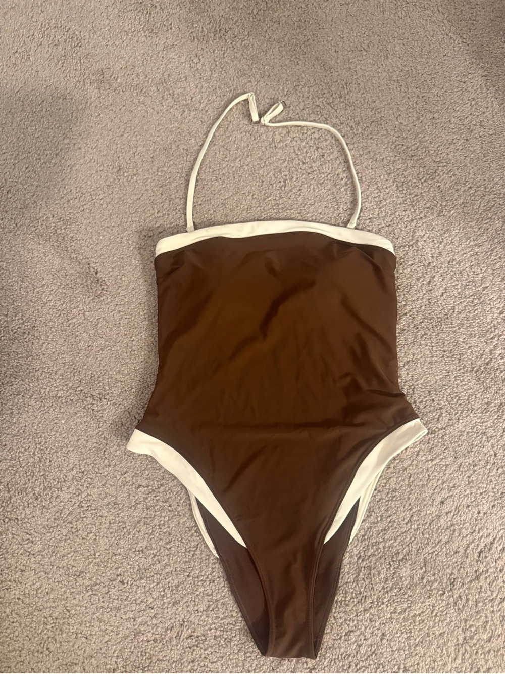 Abercrombie Brown & White One-Piece Swimsuit